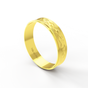 Aliança de Casamento Noivado parte Interna Anatômica Exterior Trabalhado Ouro Branco, Ouro Rose ou Amarelo 18k AT131R