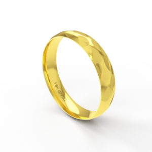 Aliança de Casamento Noivado parte Interna Anatômica Exterior Trabalhado Ouro Branco, Ouro Rose ou Amarelo 18k AT134R