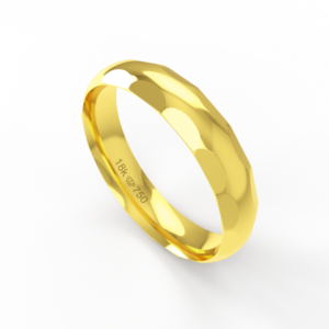 Aliança de Casamento Noivado parte Interna Anatômica Exterior Trabalhado Ouro Branco, Ouro Rose ou Amarelo 18k AT136R