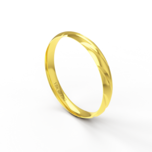 Aliança de Casamento Noivado parte Interna Anatômica Exterior Trabalhado Ouro Branco, Ouro Rose ou Amarelo 18k AT137R