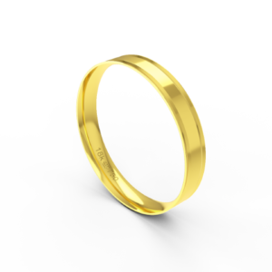 Aliança de Casamento Noivado parte Interna Anatômica Exterior Trabalhado Ouro Branco, Ouro Rose ou Amarelo 18k AT98R