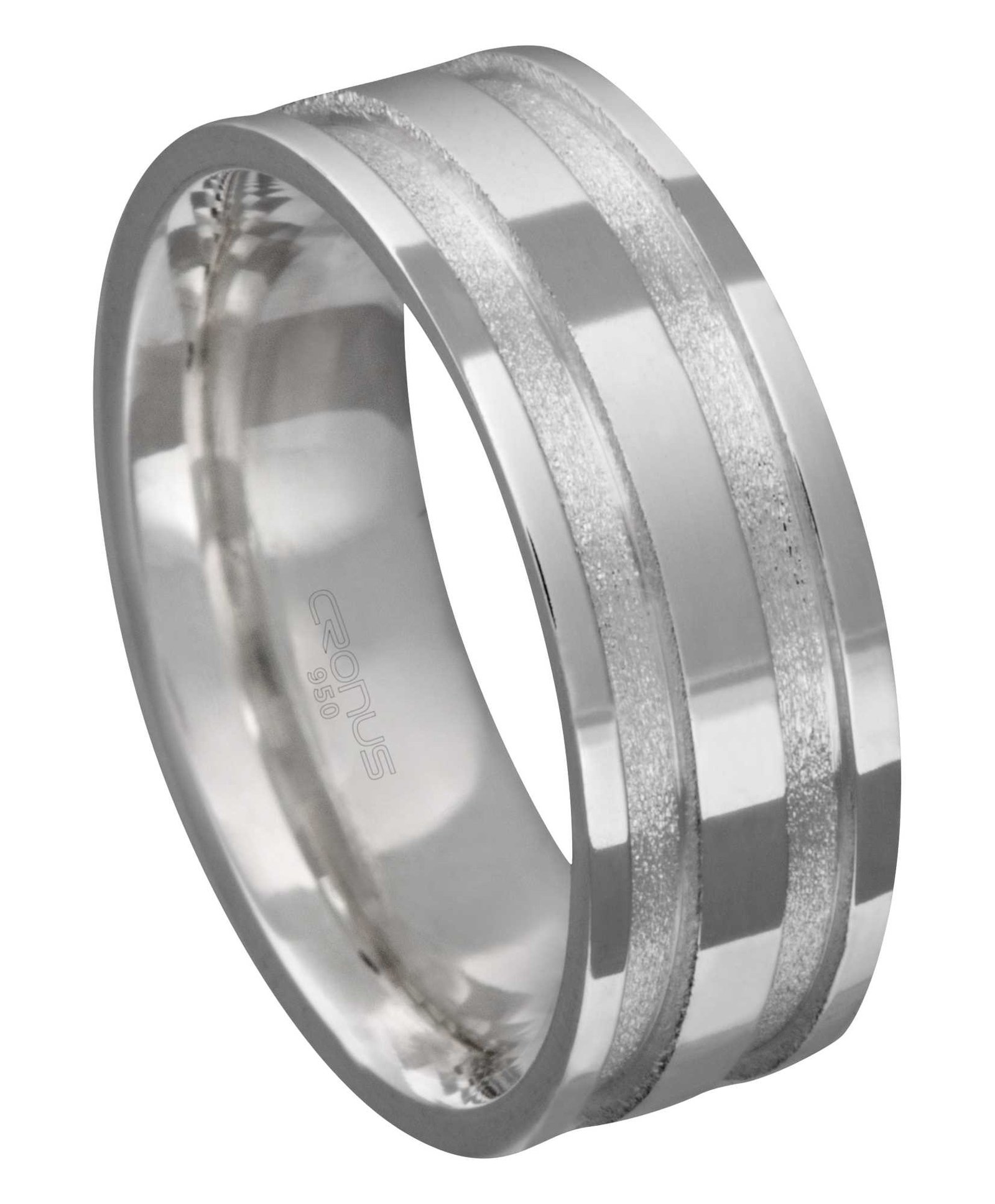 Aliança de Prata Masculina Namoro Compromisso Acabamento Polido e Frisos Acabamento Fosco 2241