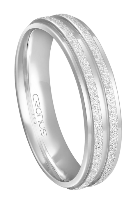 Aliança de Prata Masculina Namoro Compromisso Anatômica com Friso Fosco e Acabamento Polido  2263