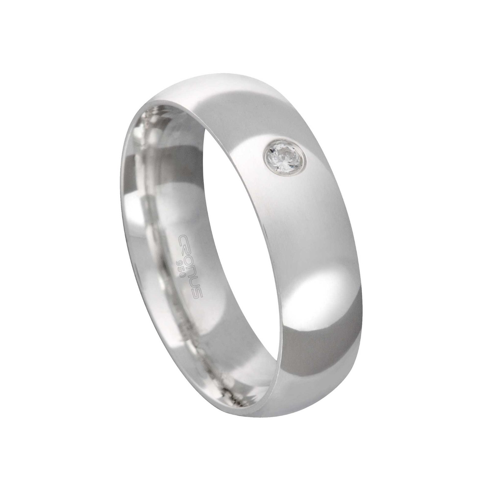 Aliança de Prata Namoro Compromisso Anatômica com Zircônia Acabamento Polido AP6