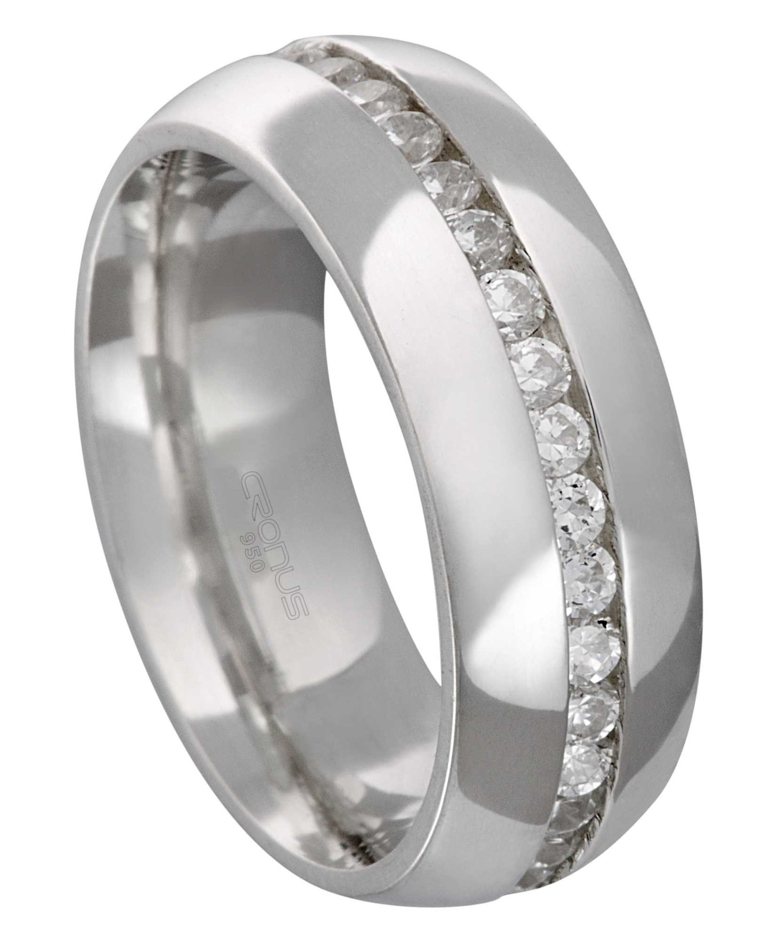 Aliança de Prata Namoro Compromisso Anatômica Cravejada com Zircônias 2310