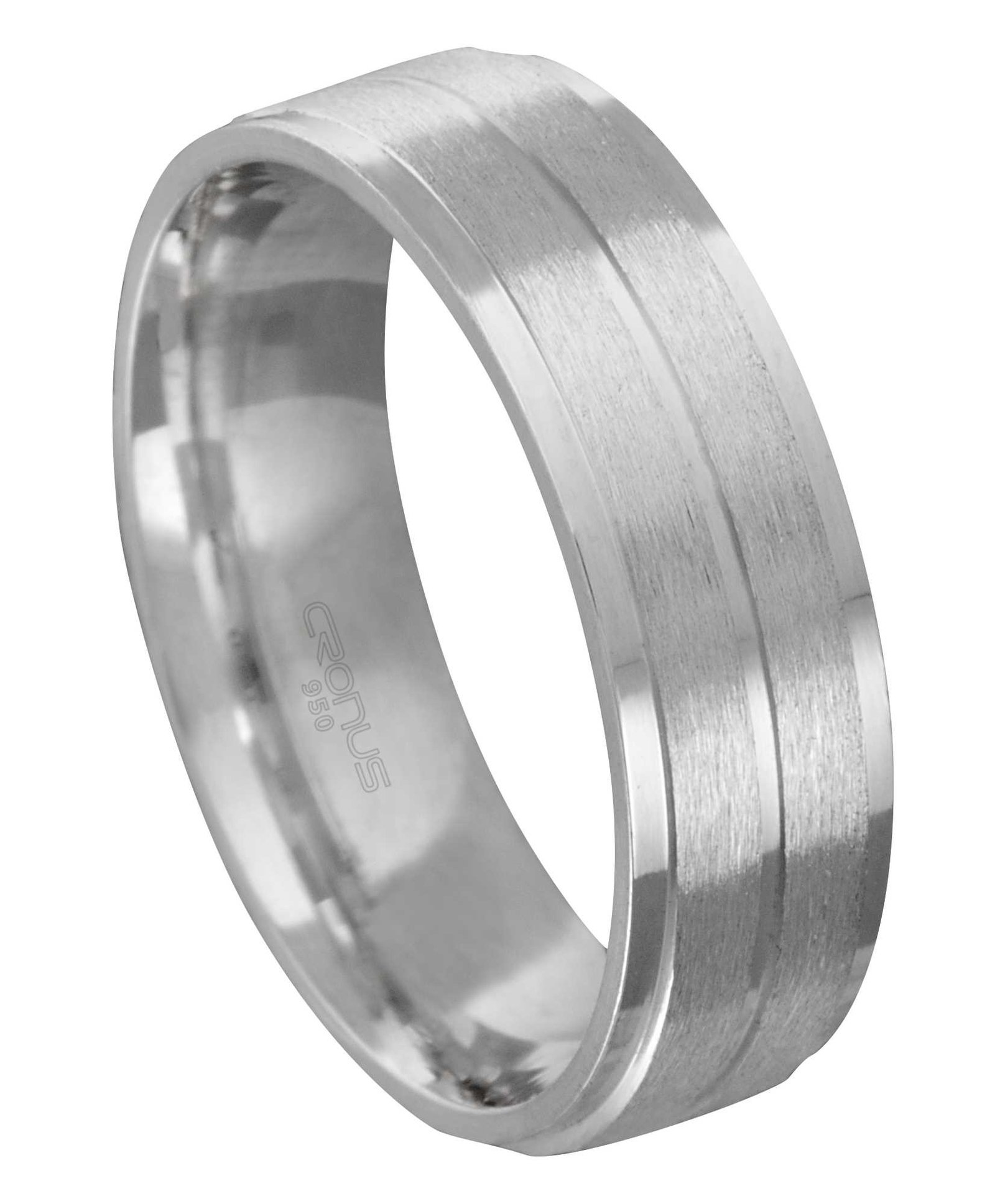 Aliança de Prata Masculina Namoro Compromisso com Friso e Trabalhada em Fosco 2234
