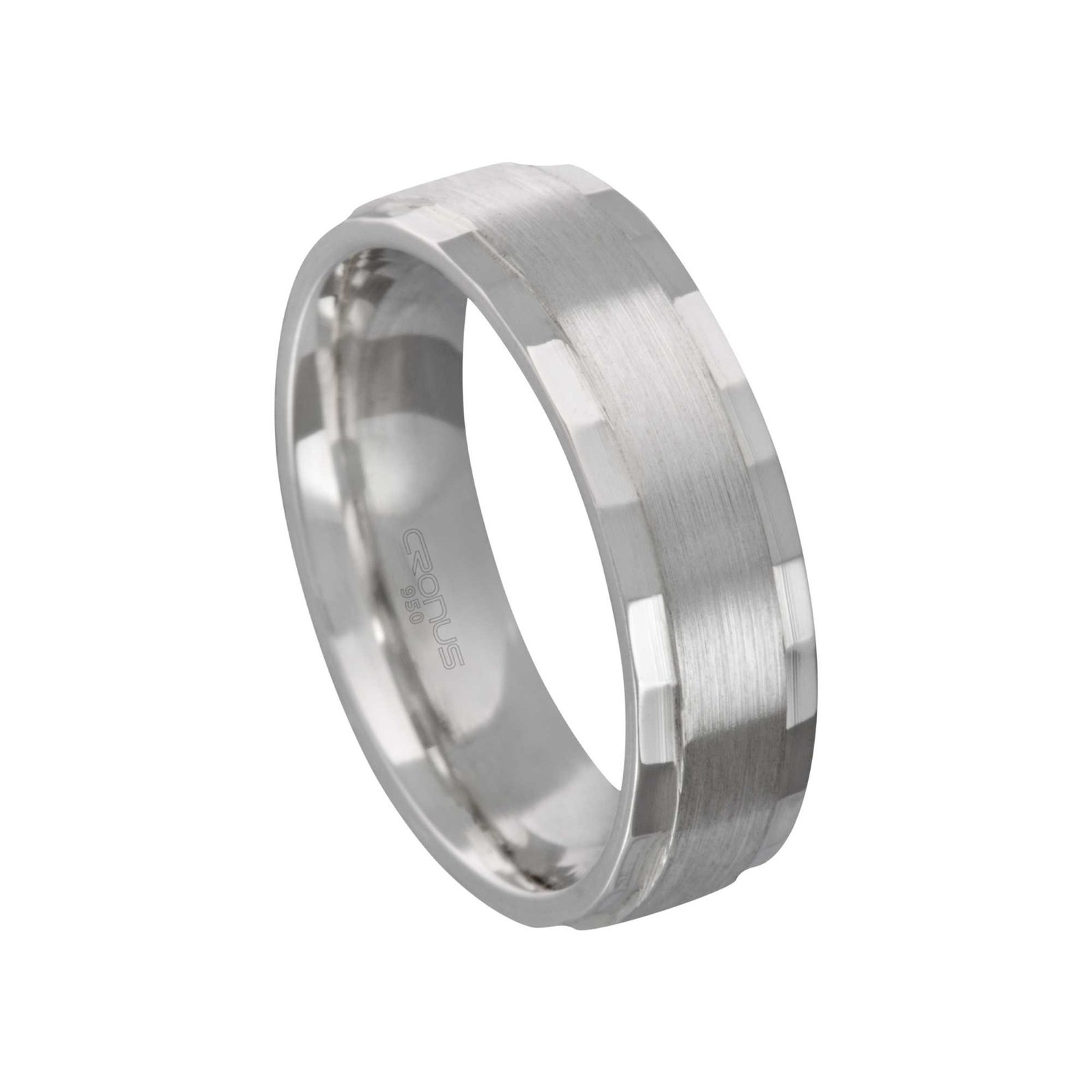 Aliança de Prata Masculina Namoro Compromisso Diamantada  e Trabalhada com Fosco 2235