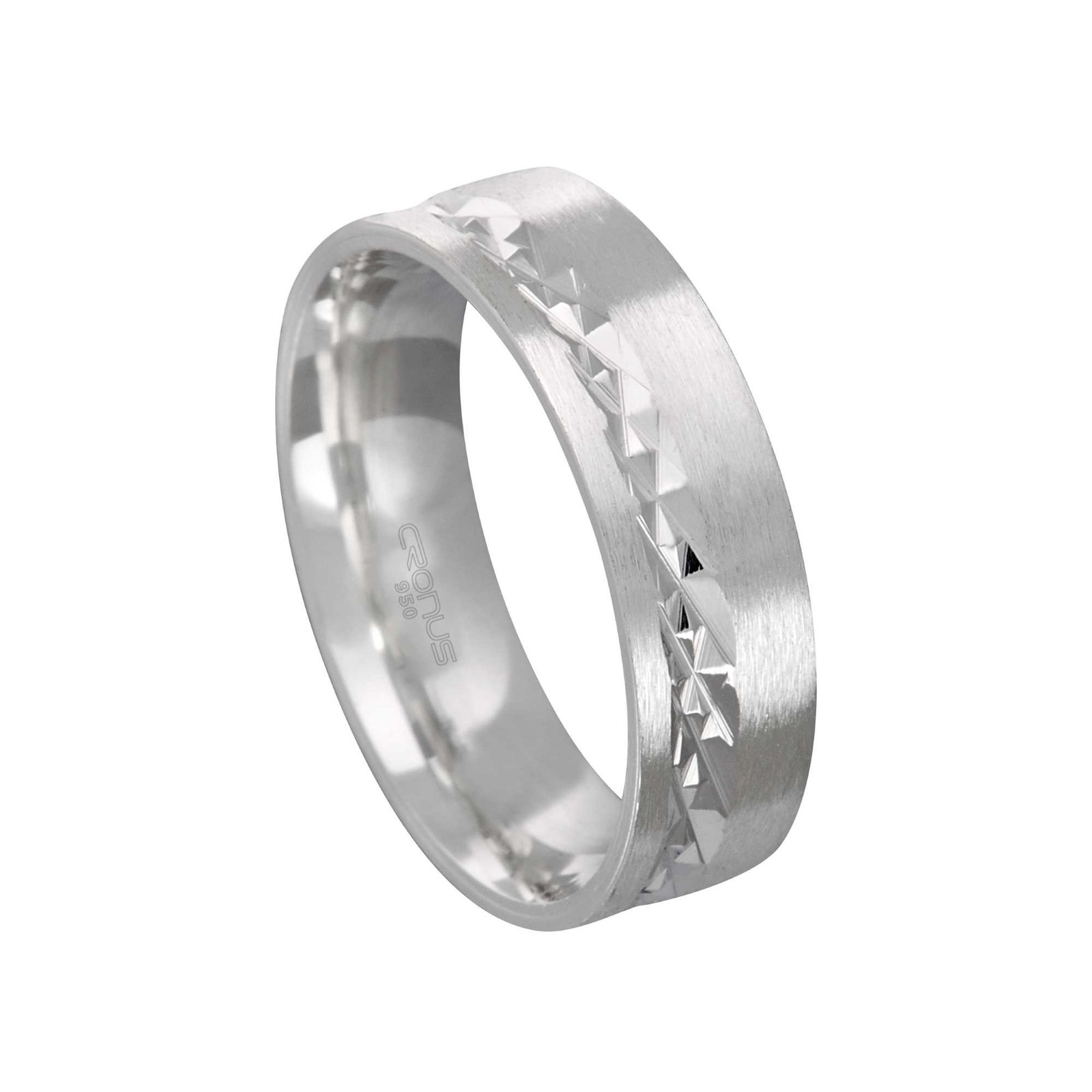 Aliança de Prata Masculina Namoro Compromisso Reta Trabalhada com Acabamento Fosco RD60