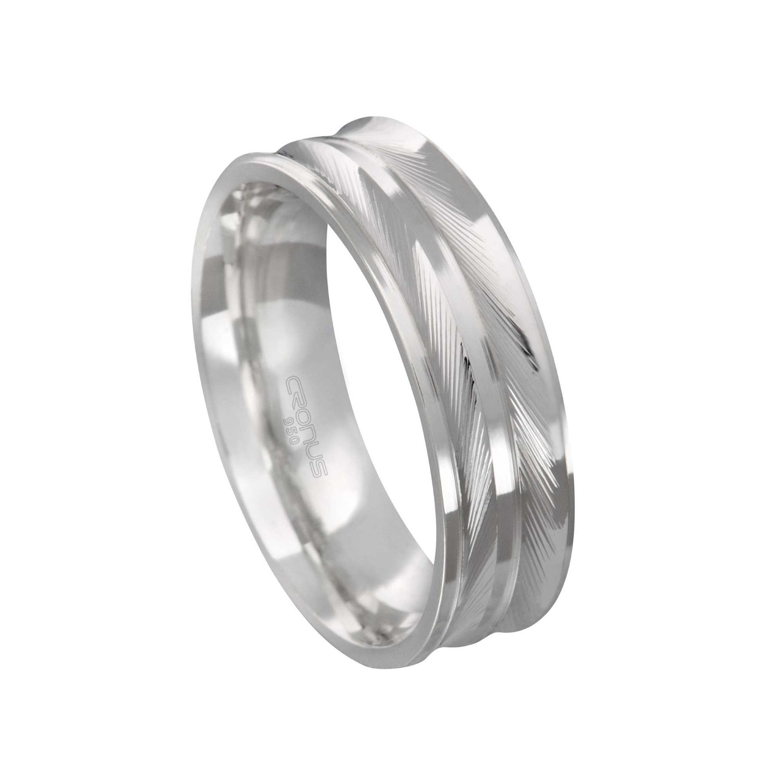 Aliança de Prata Masculina Namoro Compromisso Reta Trabalhada com Acabamento Fosco RD61