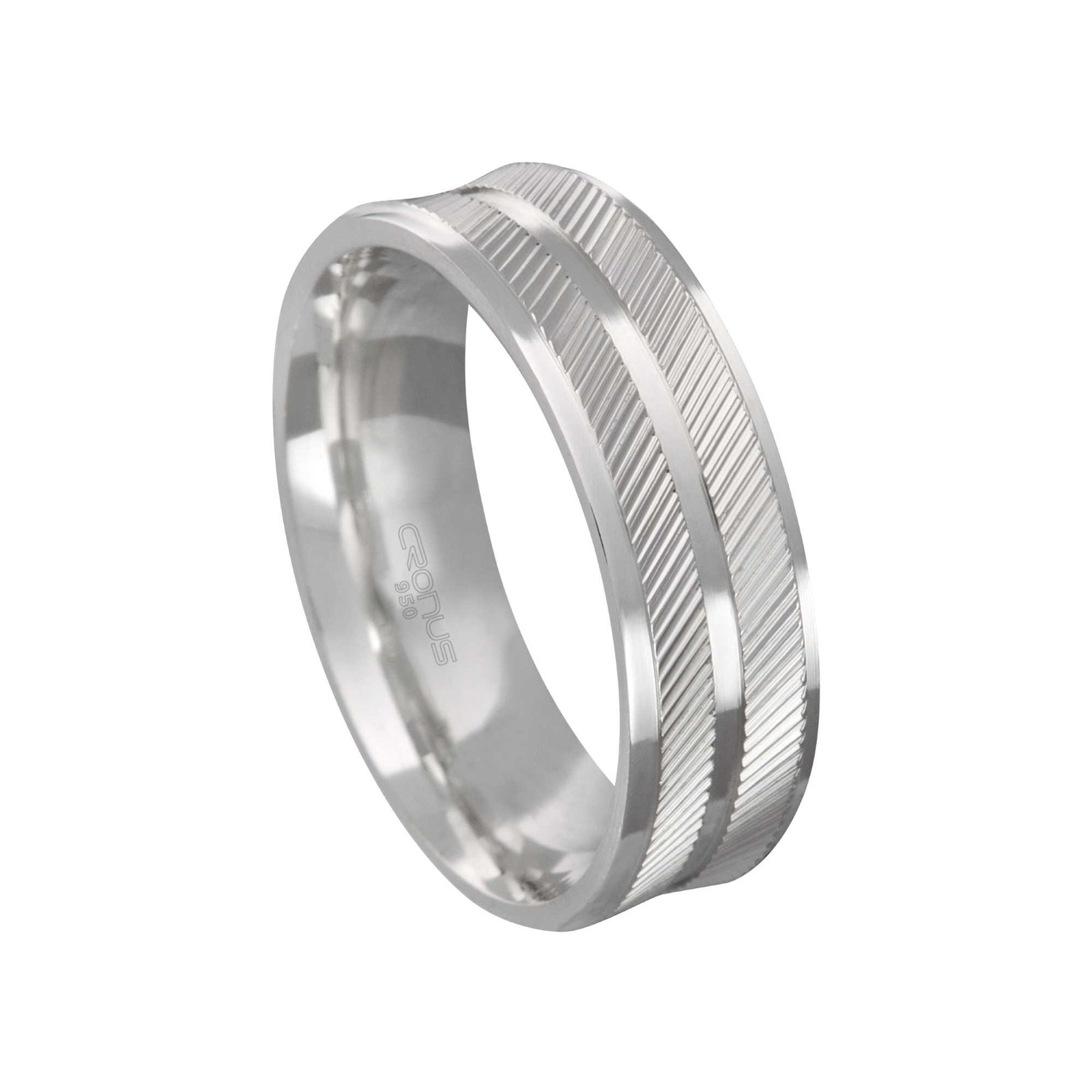 Aliança de Prata Masculina Namoro Compromisso Reta Trabalhada com Acabamento Fosco RD62