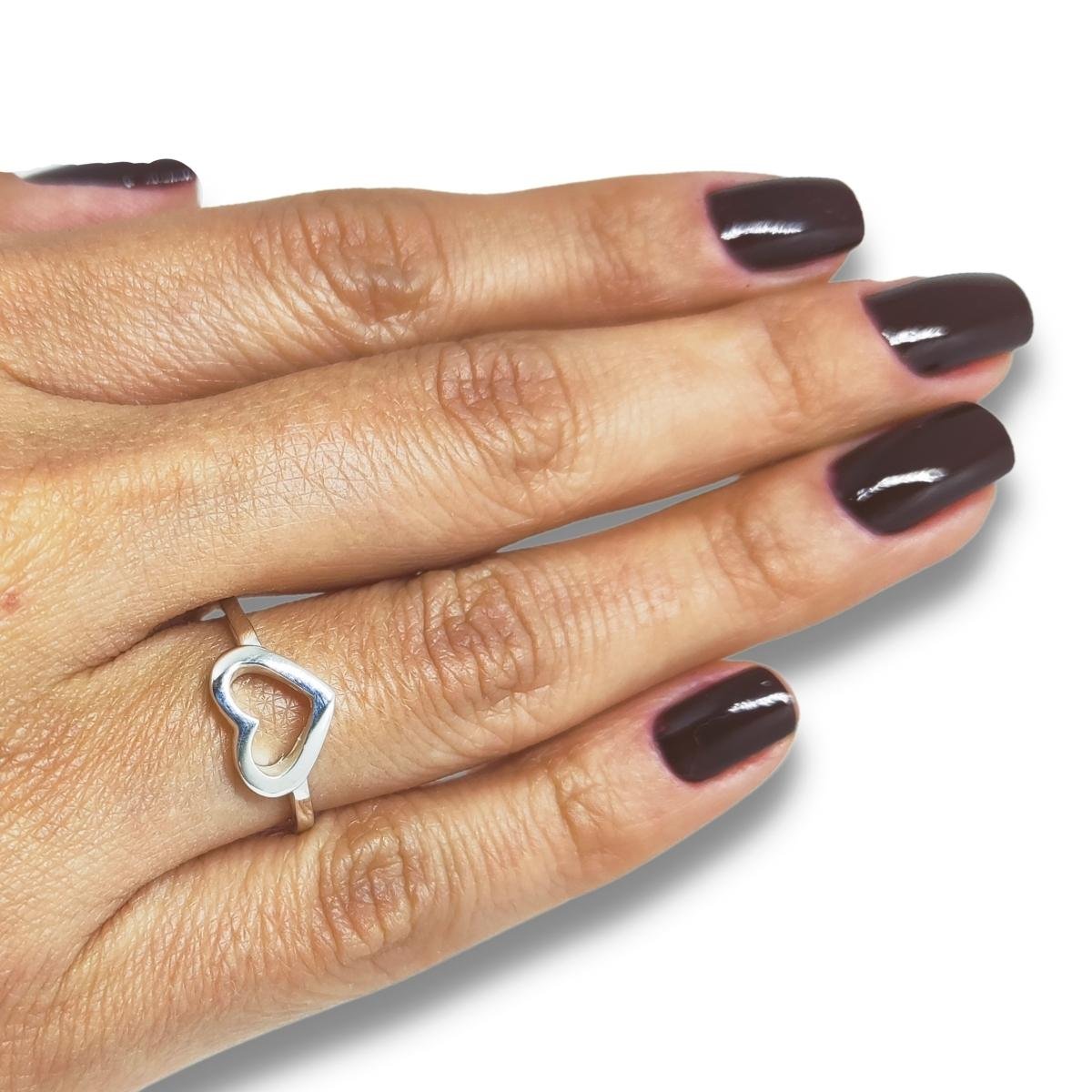 Anel em Prata de Lei 950 Coração 44734 - Imagem 2