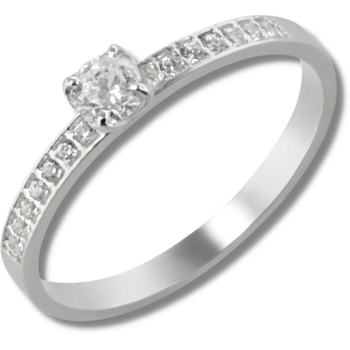 Anel Solitário em Prata de Lei 950 Cravejado com Zircônia 4mm 44668