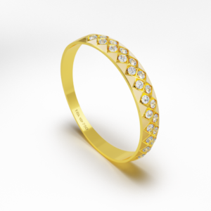 Aparador com Pedra Ouro 18k Branco Rose e Amarelo C124Z