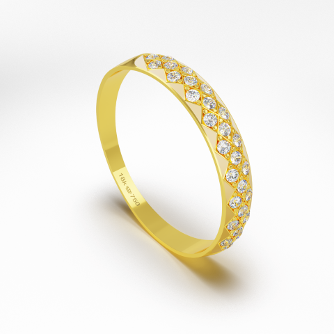 Aparador com Pedra Ouro 18k Branco Rose e Amarelo C125Z
