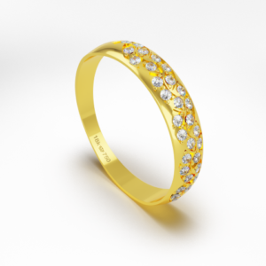 Aparador com Pedra Ouro 18k Branco Rose e Amarelo C126Z