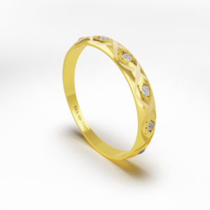 Aparador com Pedra Ouro 18k Branco Rose e Amarelo C128Z