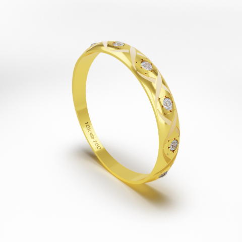 Aparador com Pedra Ouro 18k Branco Rose e Amarelo C128Z