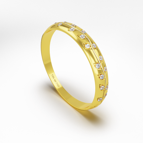 Aparador com Pedra Ouro 18k Branco Rose e Amarelo C129Z
