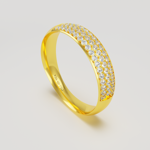 Aparador com Pedra Ouro 18k Branco Rose e Amarelo C132RZ