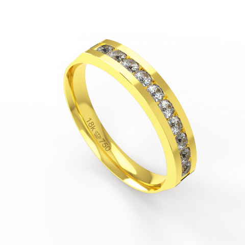 Aparador com Pedra Ouro 18k Branco Rose e Amarelo C767RZ