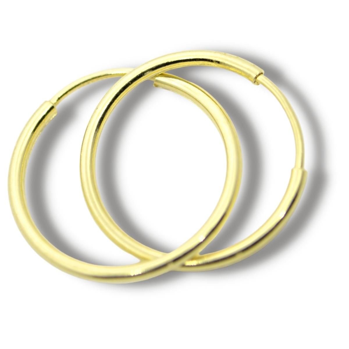 Brinco Argola 12,5mm Masculino ou Feminino Ouro 18k B043