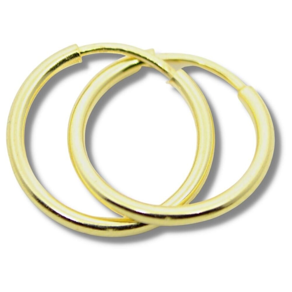 Brinco Argola 9mm Masculino ou Feminino Ouro 18k B042