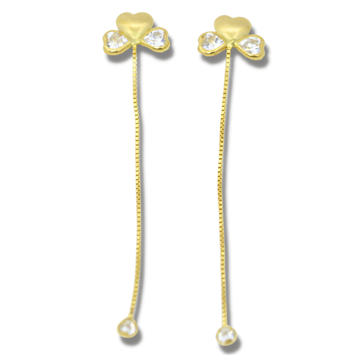 Brinco Coração Veneziana Zircônia Ouro 18k B122