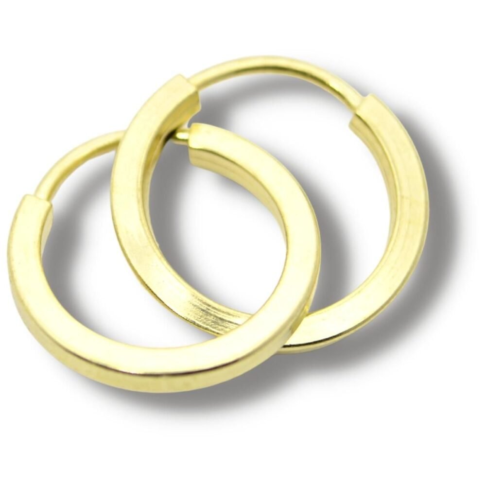 Brinco de Argola 8,5mm Masculino ou Feminino Ouro 18k BX001