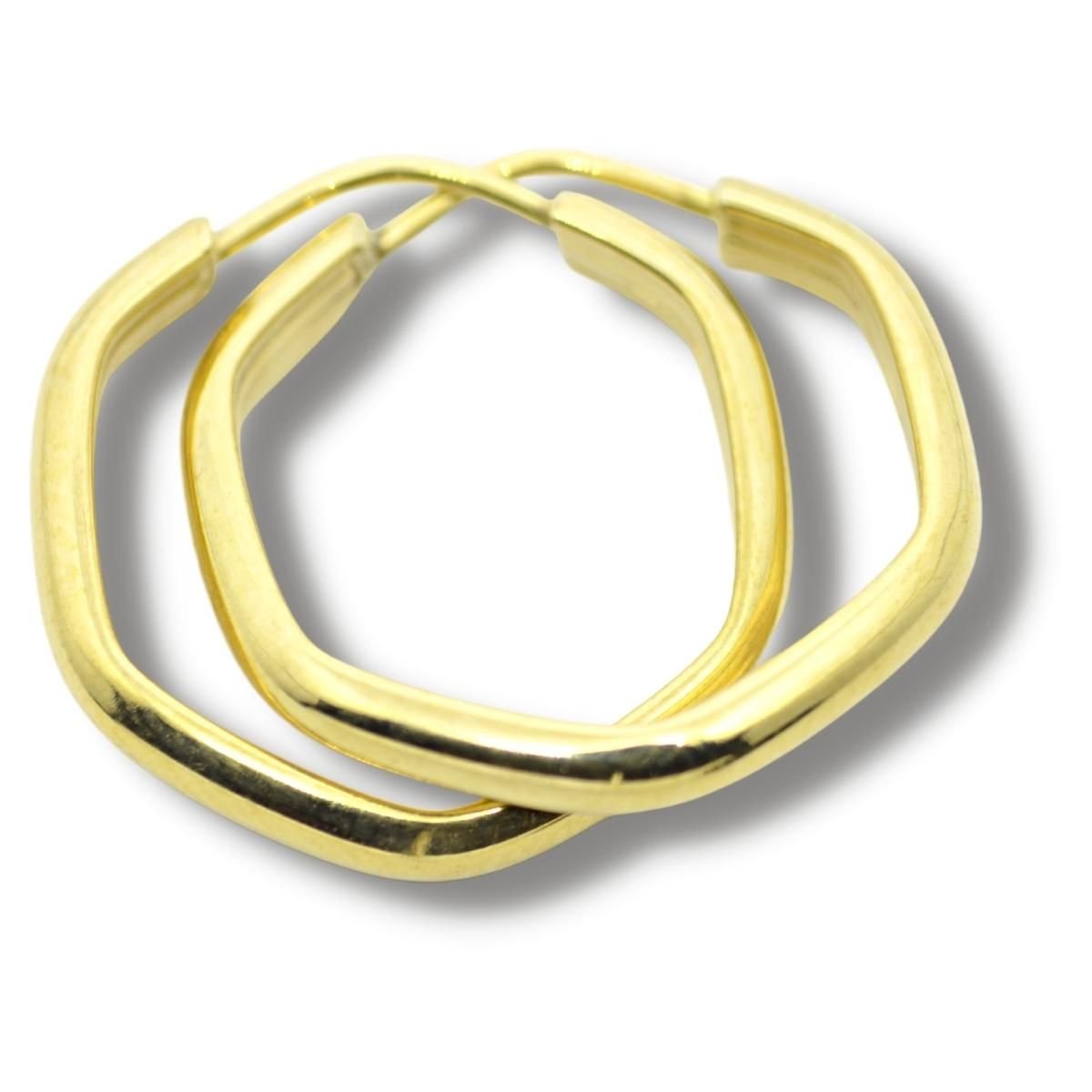 Brinco Argola Anatômico 15mm Ouro 18k Bx090