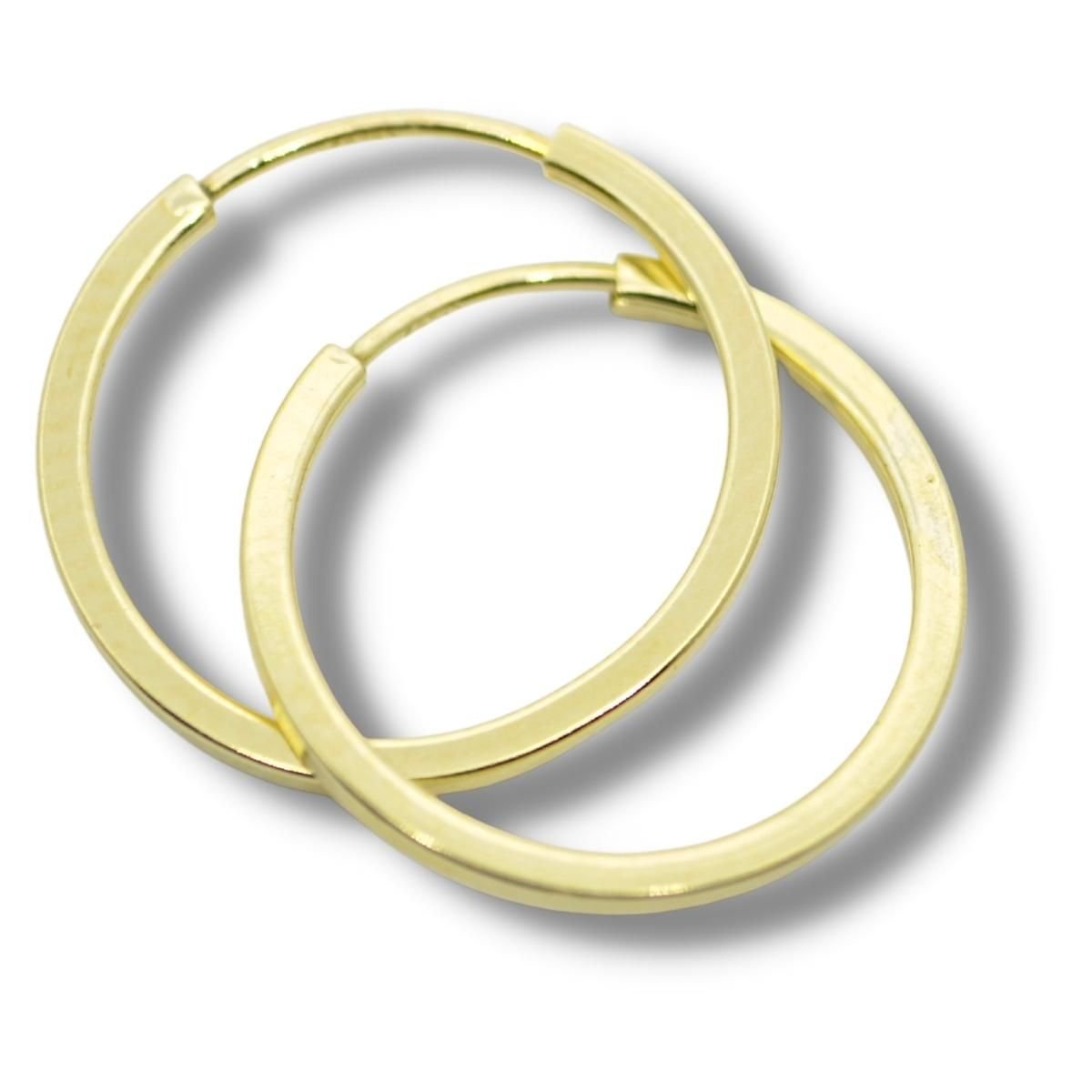Brinco Argola 12mm Masculino ou Feminino Ouro 18k B157
