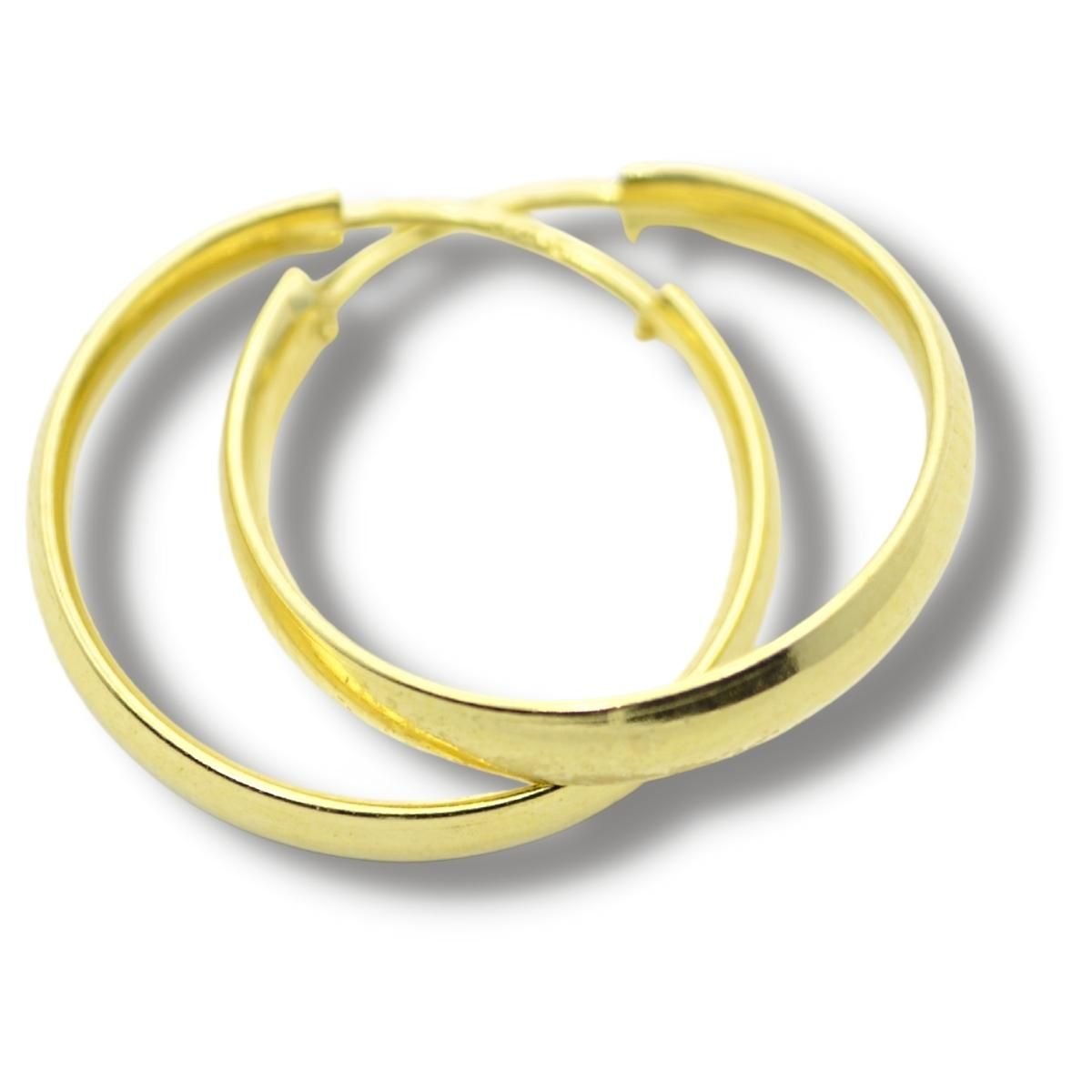 Brinco Argola 12mm Masculino ou Feminino Ouro 18k B192