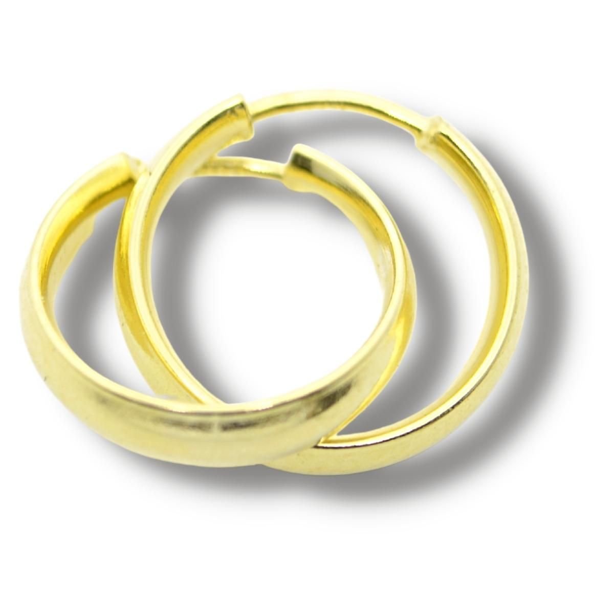 Brinco Argola 9mm Masculino ou Feminino Ouro 18k B191