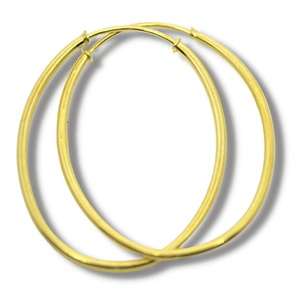 Brinco Argola Oval 23mm Ouro 18k B154