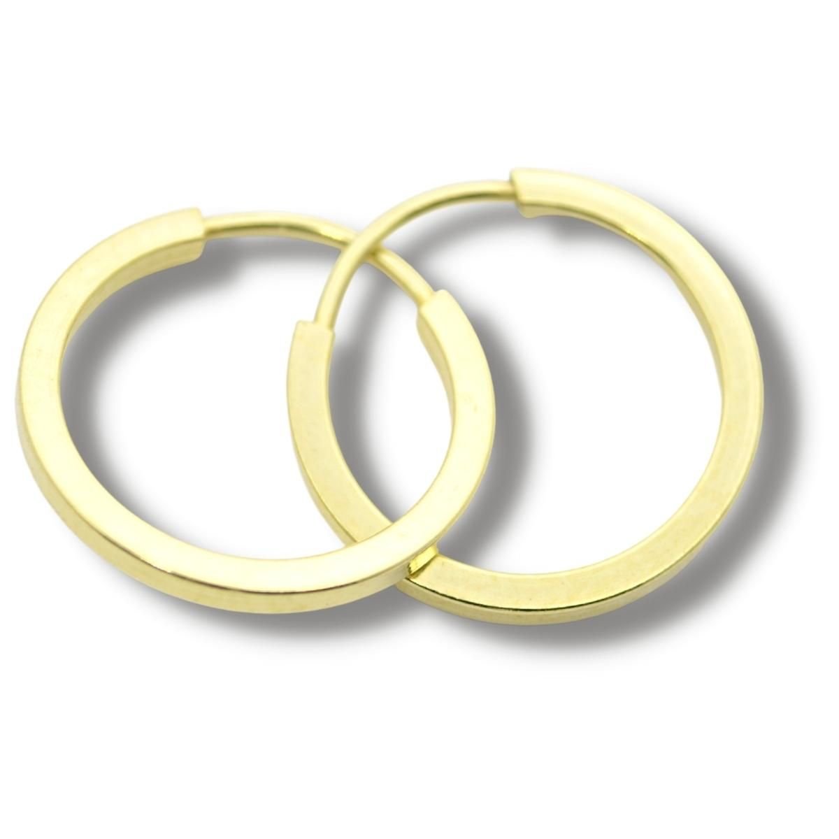 Brinco Argola 11mm Masculino ou Feminino Ouro 18k Bx004