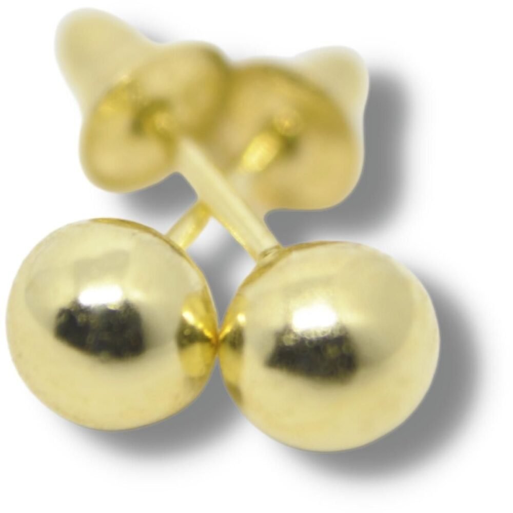 Brinco Infantil Bebê de Bolinha 3.5mm Ouro 18k B019