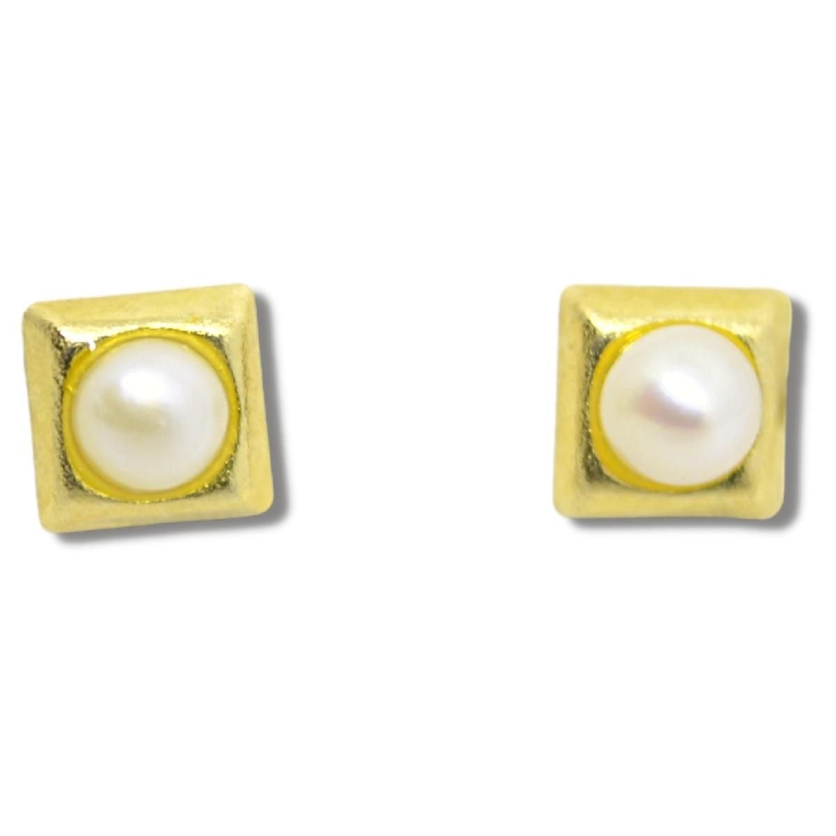 Brinco Infantil Bebê de Pérola 2,5mm Ouro 18k B719