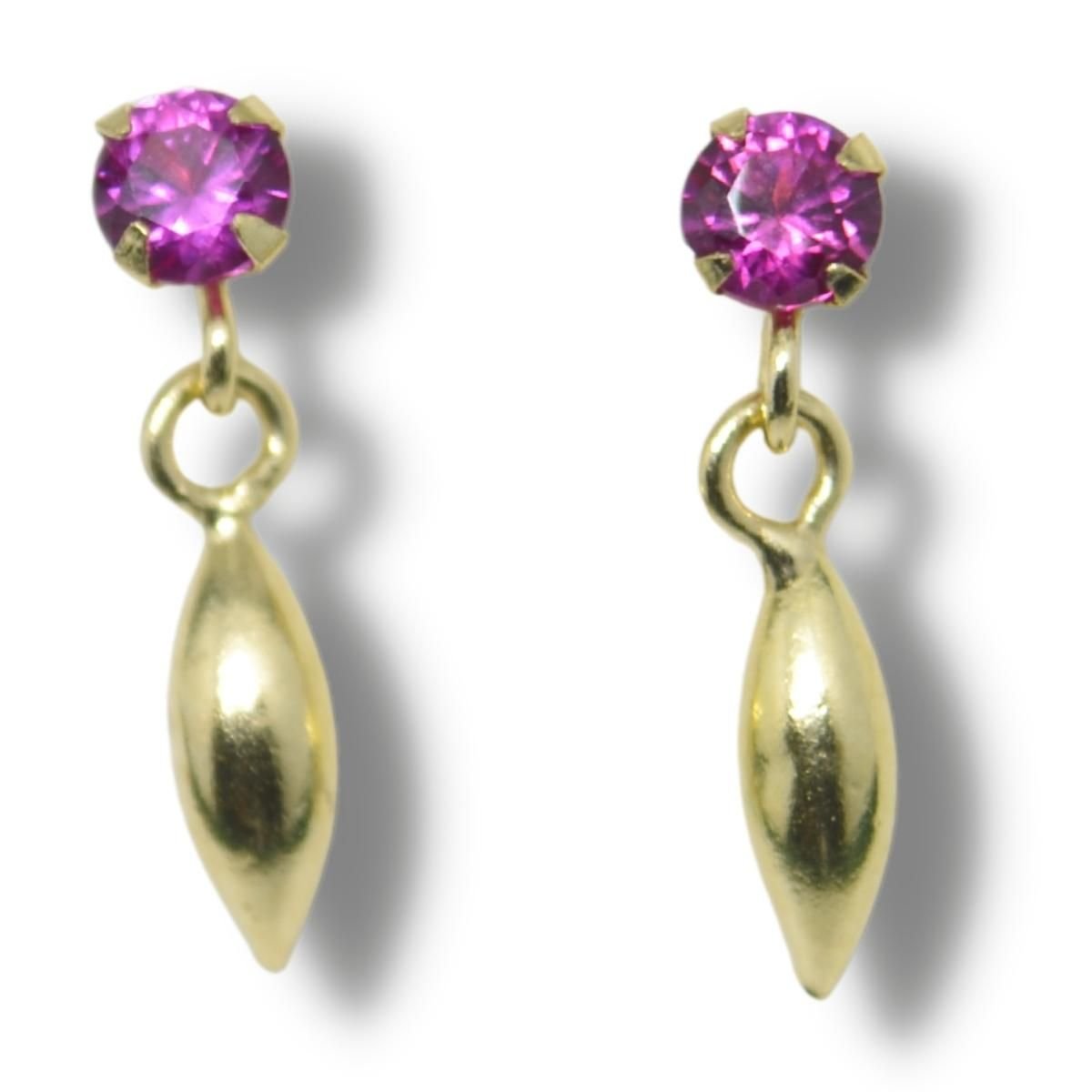 Brinco Infantil Bebê Grão de Arroz Ouro 18k B030 Vrm