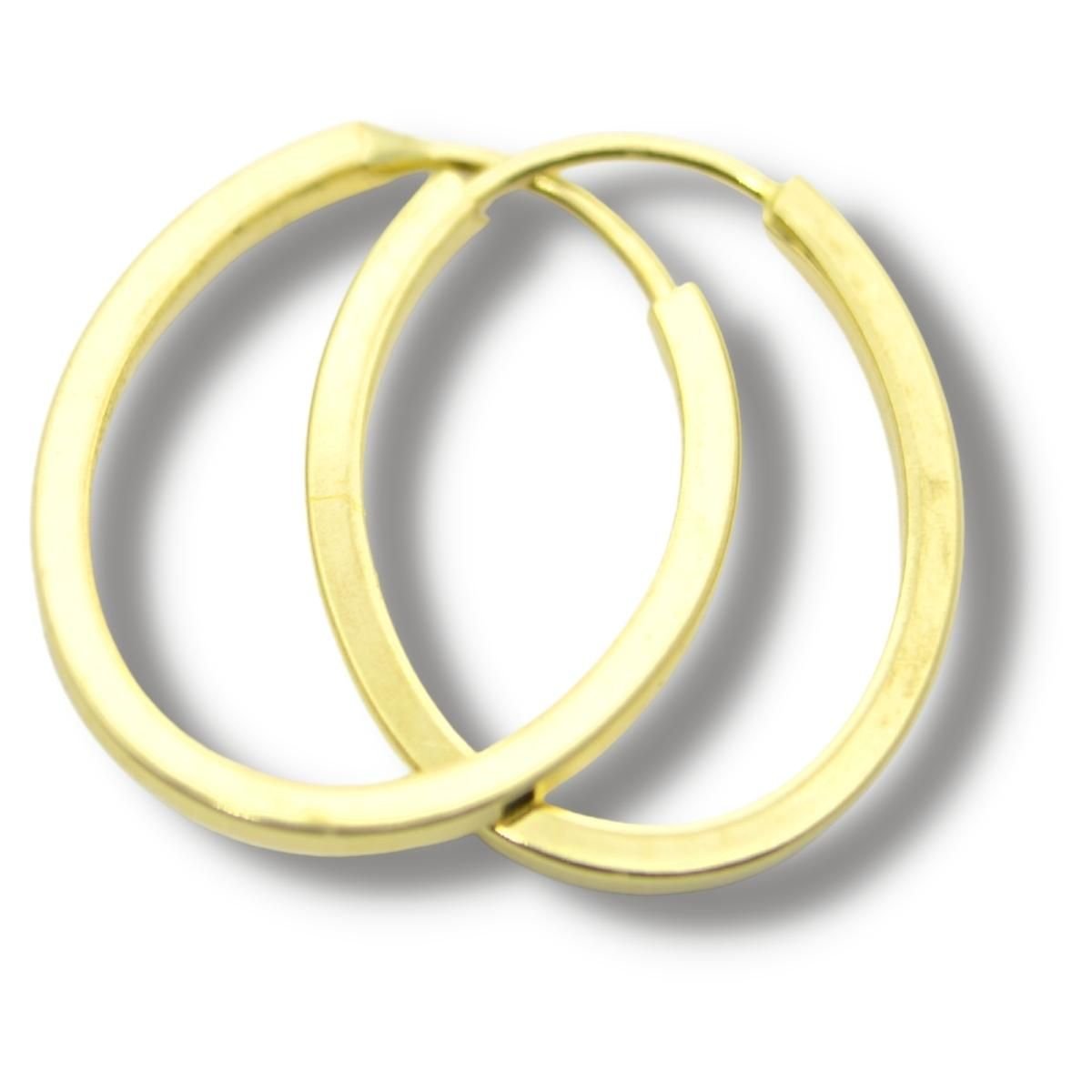 Brinco de Argola Oval 10mm Ouro 18k B166