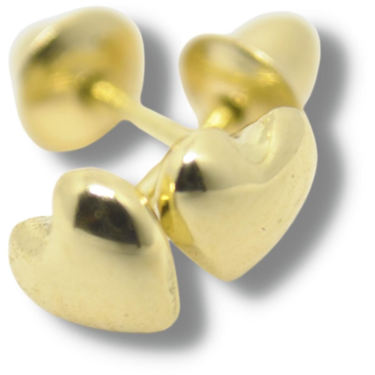 Brinco Infantil Coração 5mm Ouro 18k B611