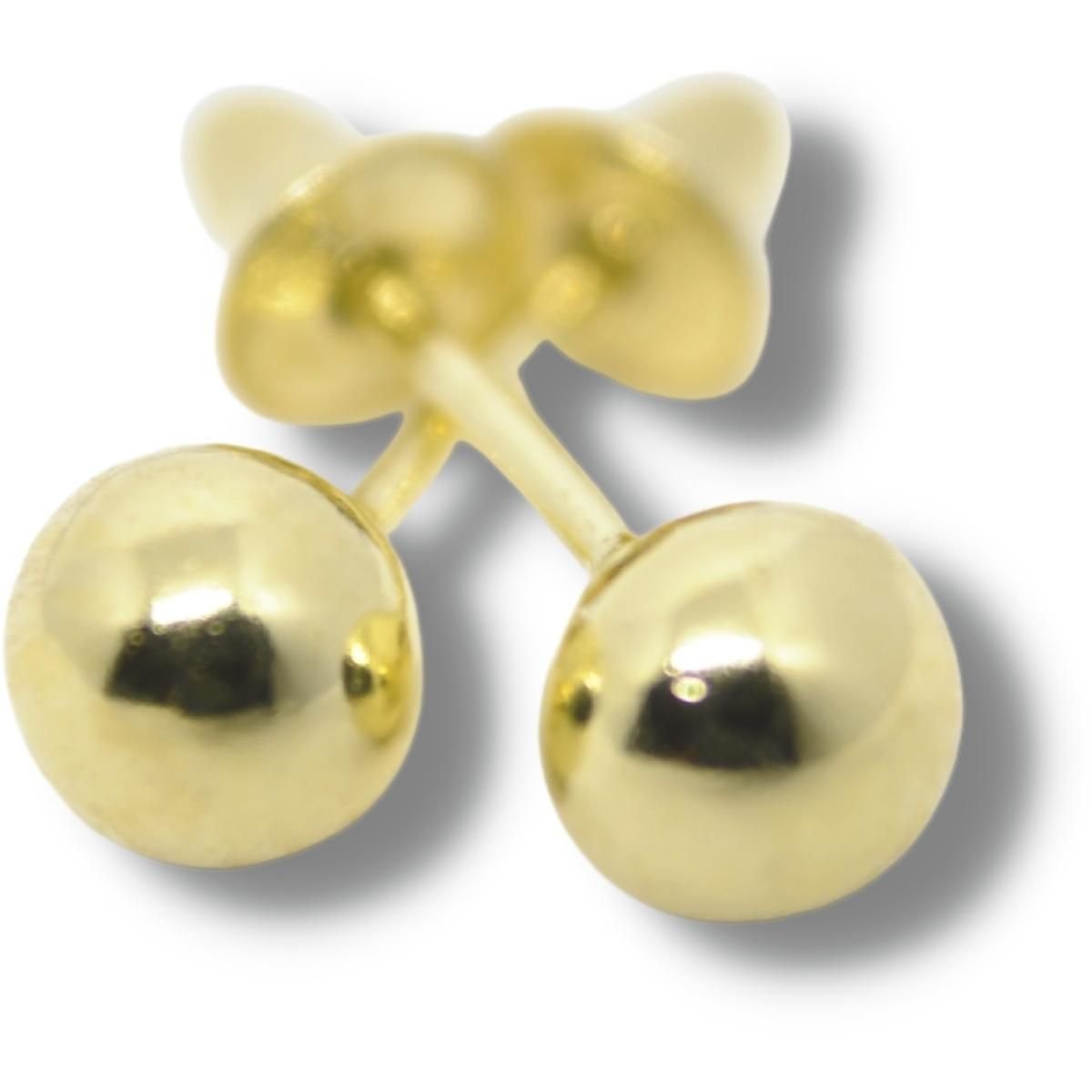 Brinco Infantil Bebê de Bolinha 4mm Ouro 18k B002