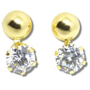 Brinco Romeu e Julieta Zircônia 5mm Ouro 18k B148