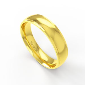 Aliança de Casamento Noivado parte Interna Anatômica Exterior Trabalhado Ouro Branco, Ouro Rose ou Amarelo 18k AT100R