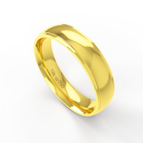Aliança de Casamento Noivado parte Interna Anatômica Exterior Trabalhado Ouro Branco, Ouro Rose ou Amarelo 18k AT100R