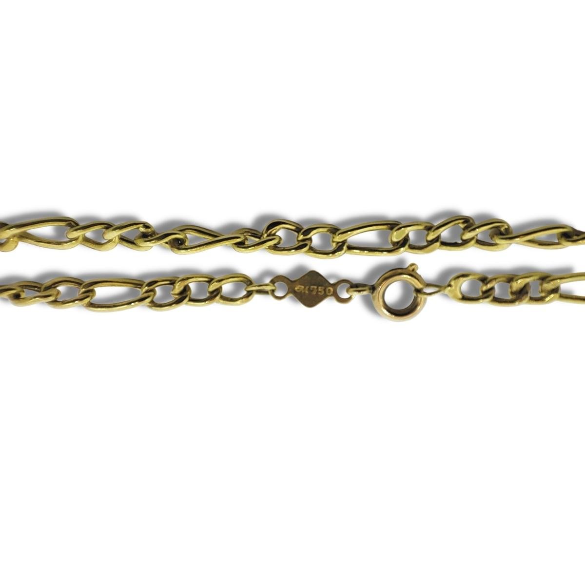 Corrente de Ouro Grumet Masculino ou Colar Feminino 50cm 3,6mm 18k Lfg50.36