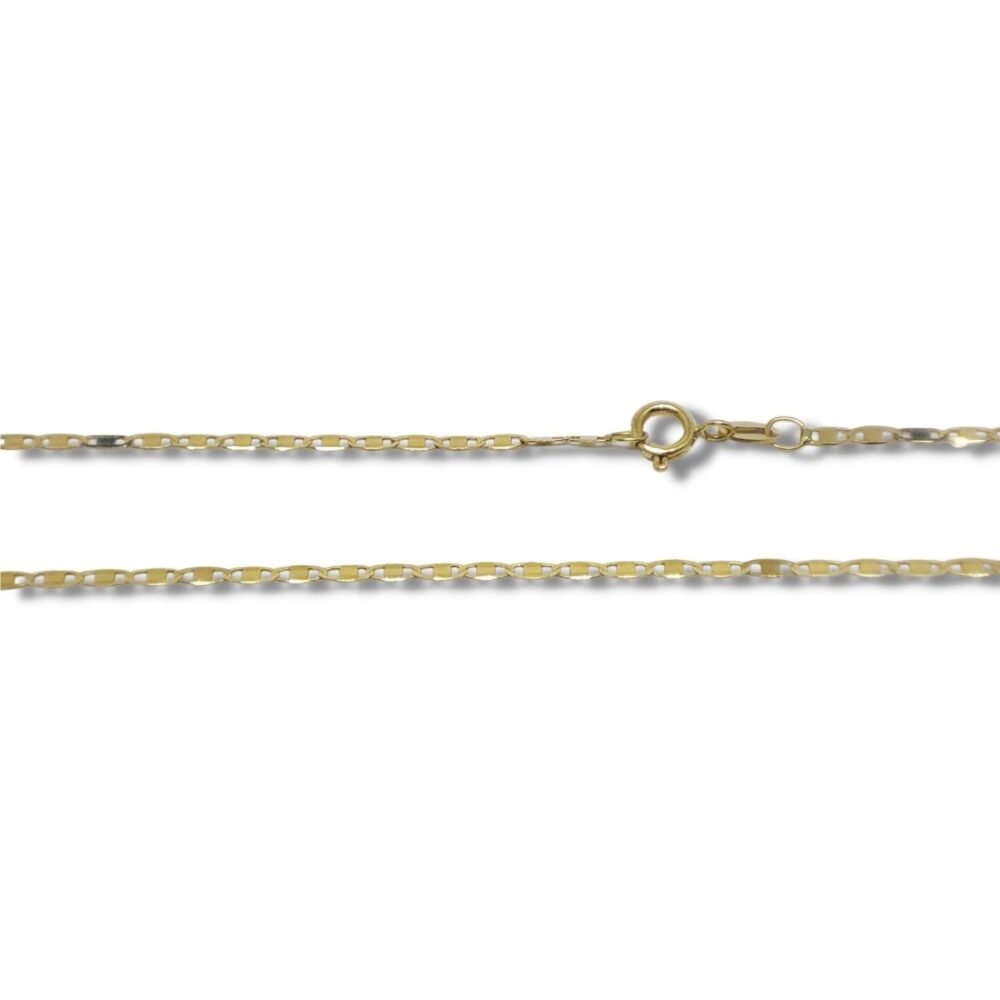 Corrente de Ouro Piastrine Masculino ou Colar Feminino 50cm 1,30mm 18k Lfp50.13