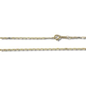 Corrente de Ouro Piastrine Masculino ou Colar Feminino 50cm 1,30mm 18k Lfp50.13
