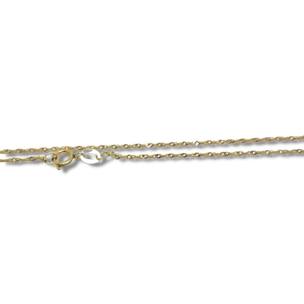 Corrente de Ouro Singapura Colar Feminino 40cm 0,96mm 18k Lfs40.96