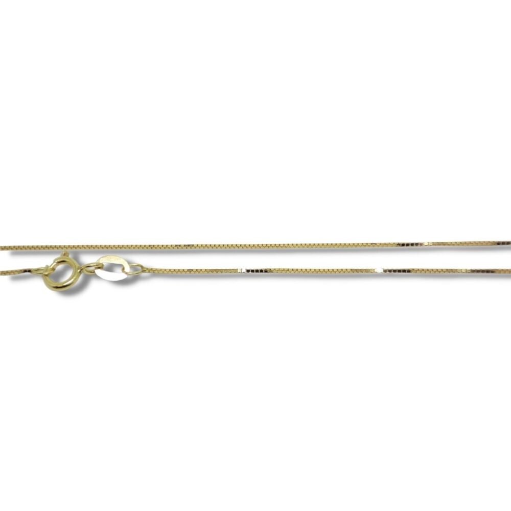 Corrente de Ouro Veneziana Masculina ou Colar Feminino 45cm 0,4mm 18k Lfv45.4