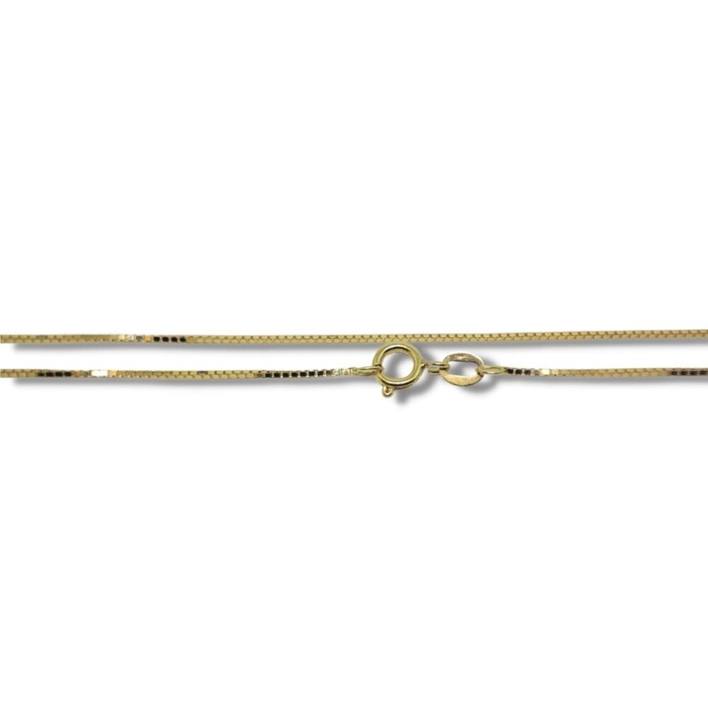Corrente de Ouro Veneziana Masculina ou Colar Feminino 45cm 0,6mm 18k Lfv45.6