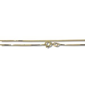 Corrente de Ouro Veneziana Masculina ou Colar Feminino 45cm 0,6mm 18k Lfv45.6
